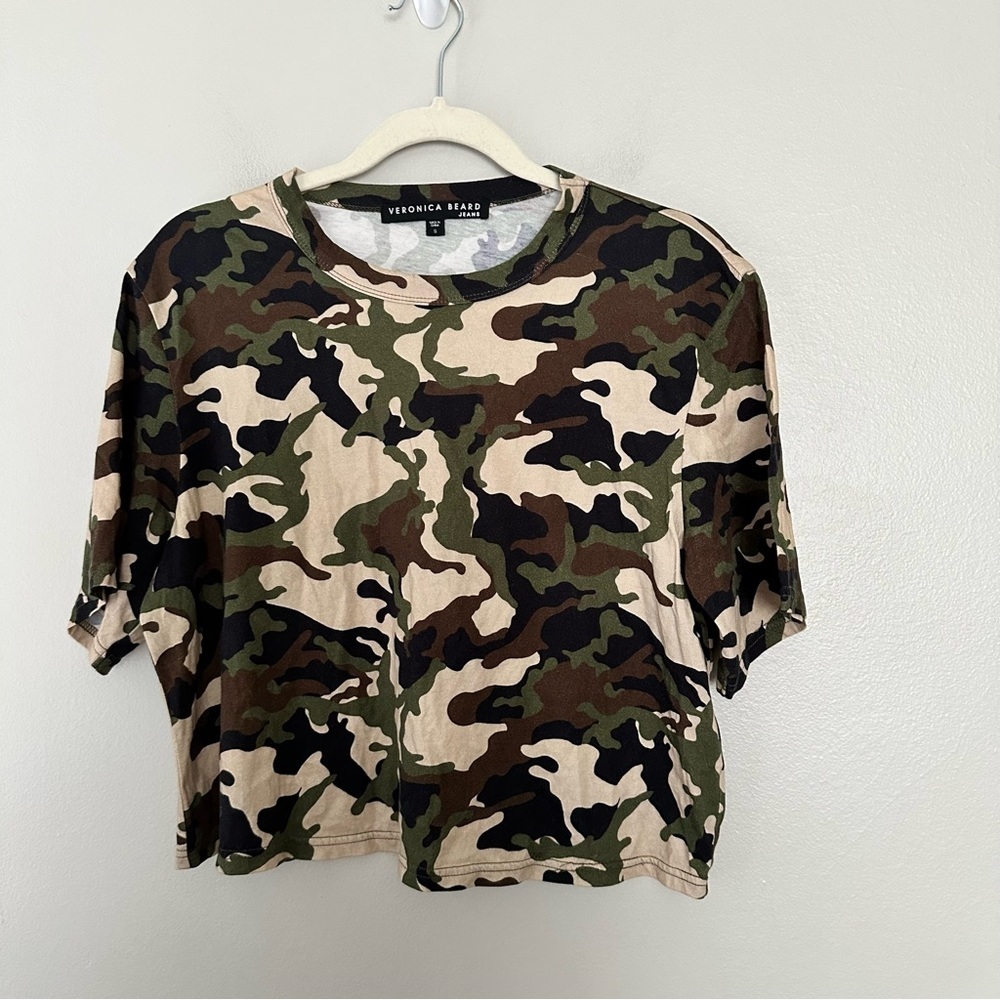 Veronica Beard Jeans Camo Crop Top